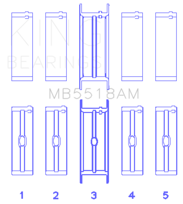 King AMC/Jeep 390 & 401 Crankshaft Main Bearing Set - Size STD