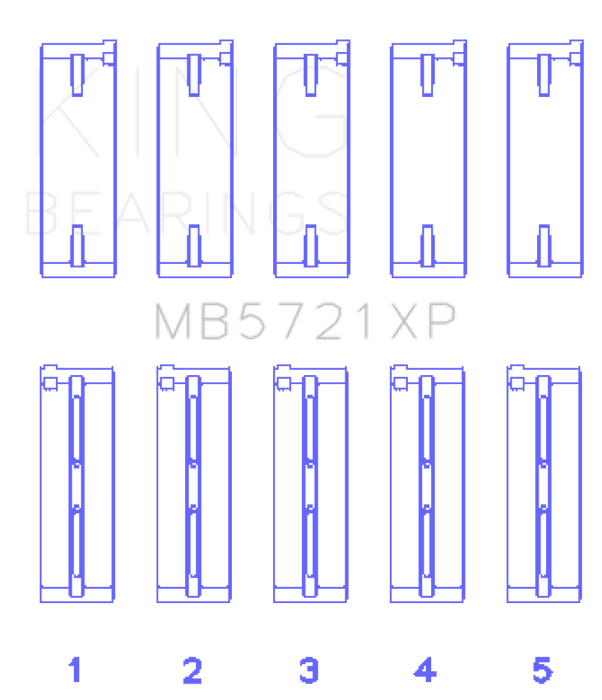 King Nissan SR20DET (GTiR) 16V Performance Main Bearing Set - Size STD