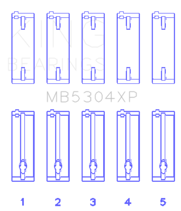 King Mazda B6/B6-T/ZM/B3/B5 Main Bearing Set - Size STD