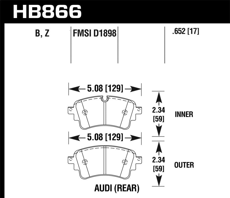 Hawk 18-19 Audi S5 HPS 5.0 Rear Brake Pads