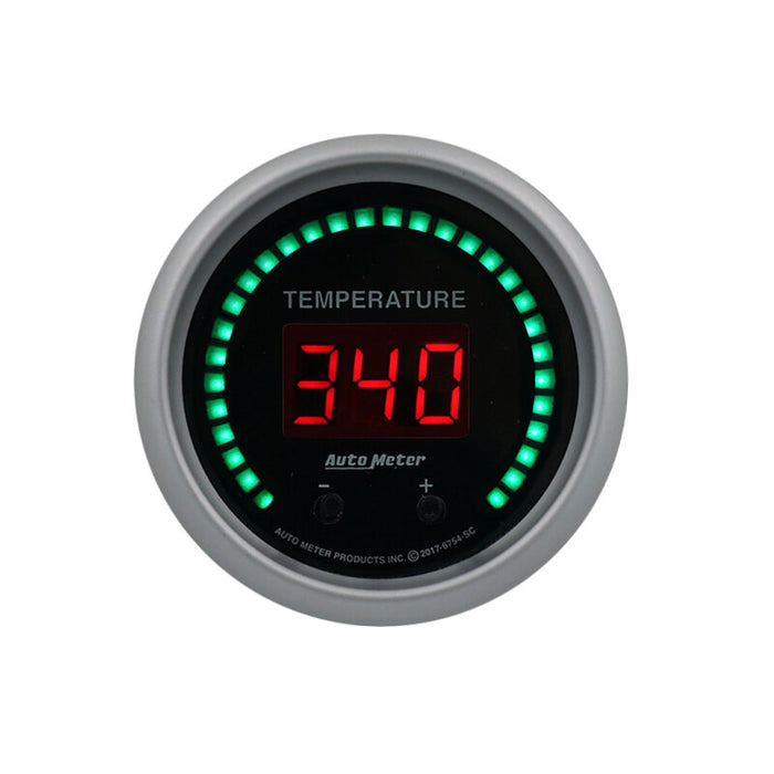 Autometer 52.4mm Black Switchable 60-340 Degrees F / 40-170 Degrees C Sport-Comp Elite Digital Gauge