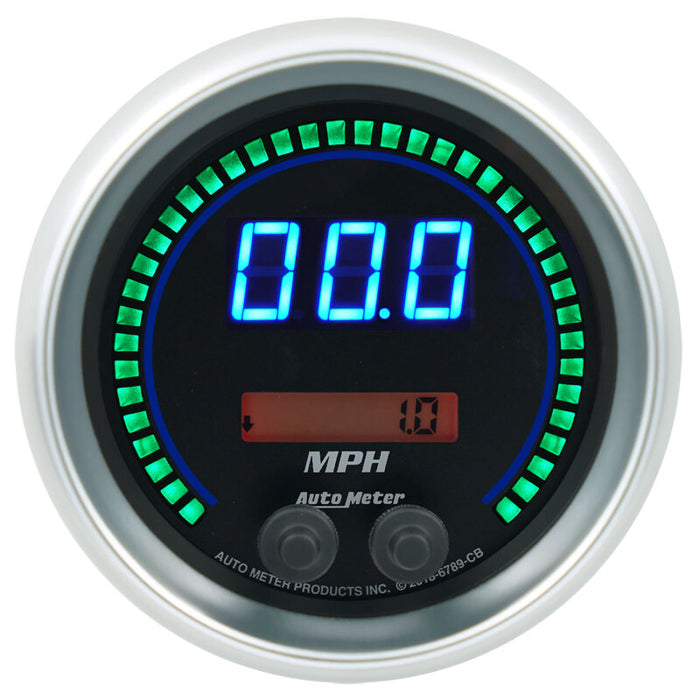 Autometer 85.7mm Black Switchable 260 MPH / 260 KM/H Speedometer Cobalt Elite Digital Gauge