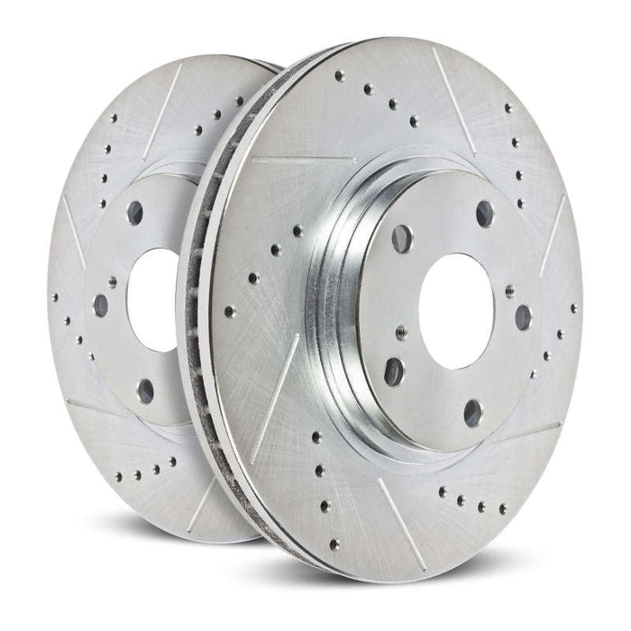 Power Stop 05-10 Chrysler 300 Rear Evolution Drilled & Slotted Rotors - Pair