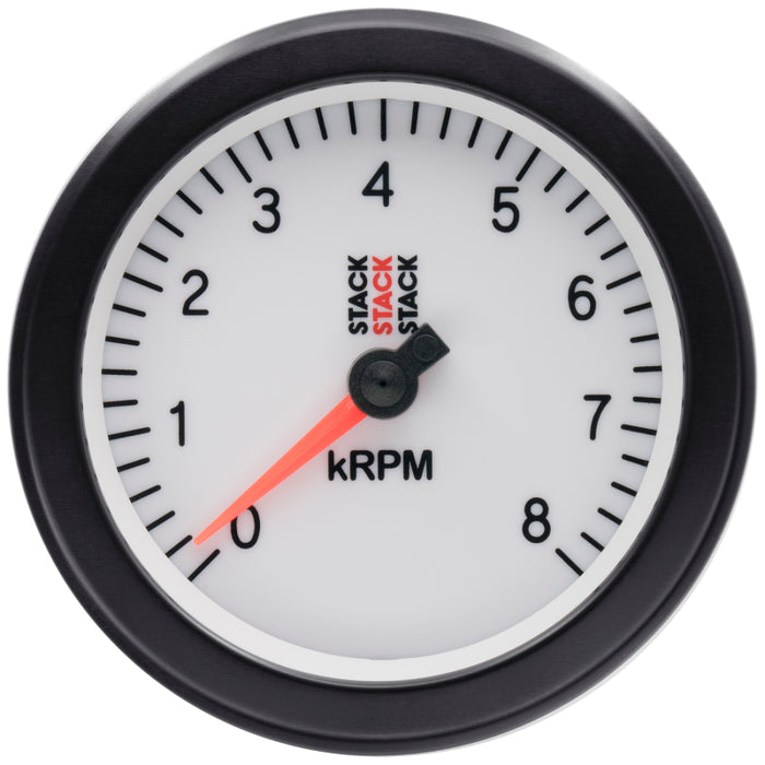 Autometer Stack Sport 88mm 0-8K RPM Tachometer - White