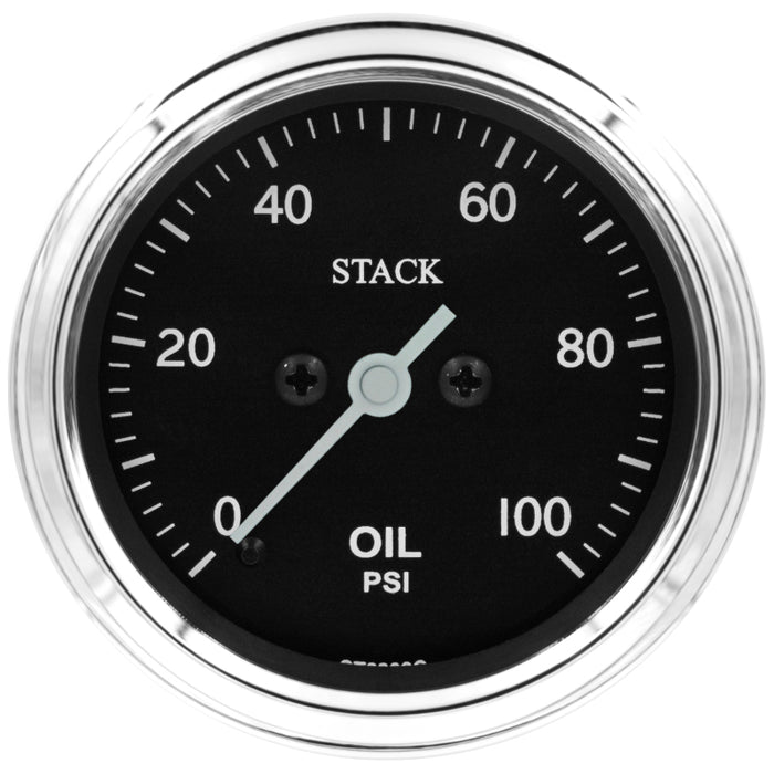 Autometer Stack 52mm 0-100 PSI 1/8in NPTF Male Pro Stepper Motor Oil Pressure Gauge - Classic