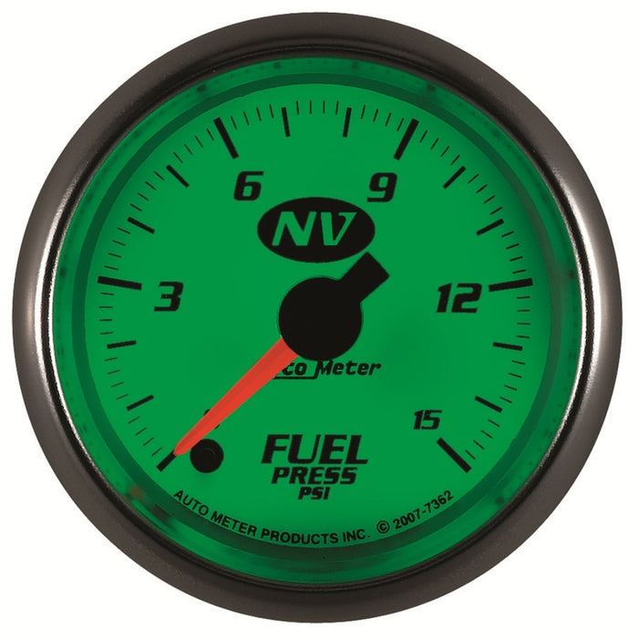 AutoMeter Gauge Fuel Pressure 2-1/16in. 15PSI Digital Stepper Motor NV