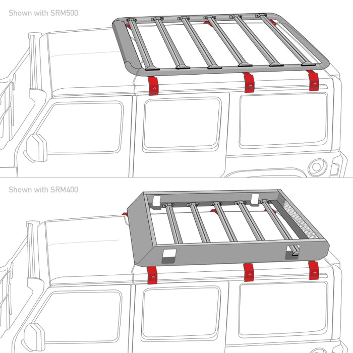 Go Rhino 6pc Rain Gutter Mounting Kit for SRM Rack