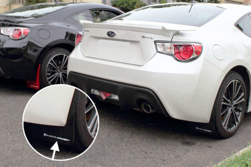 Rally Armor 13-17 Subaru BRZ/Toyota FR-S Black UR Mud Flap w/White Logo