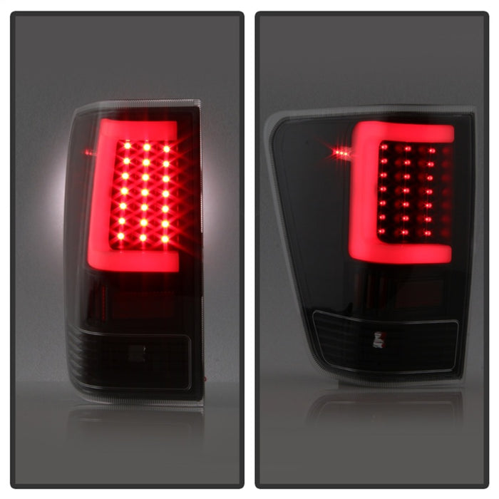 xTune 04-15 Nissan Titan Light Bar LED Tail Lights - Black (ALT-ON-NTI04-LBLED-BK)