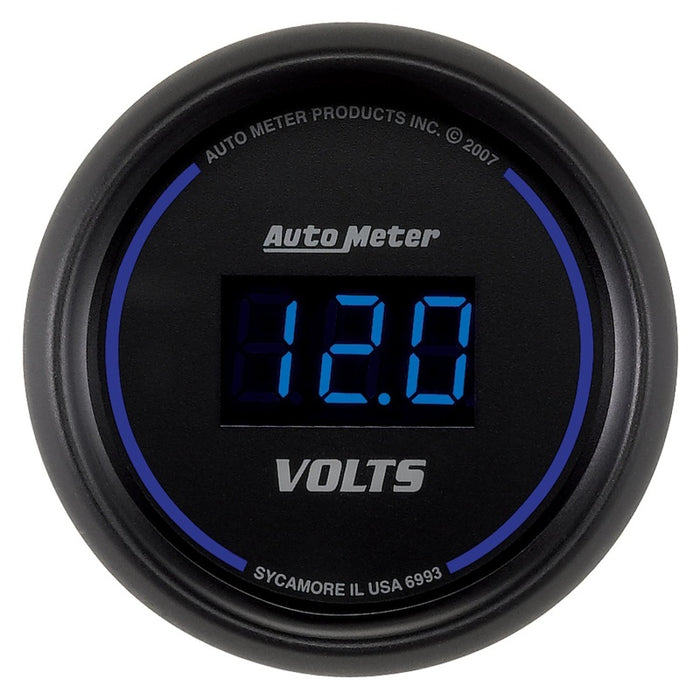 Autometer Cobalt Digital 52.4mm Black Voltmeter