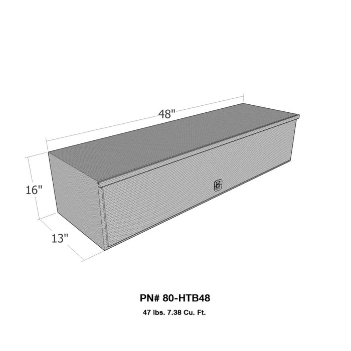 Westin/Brute HD Top Sider 13in x 48in w/flip up Door - Aluminum