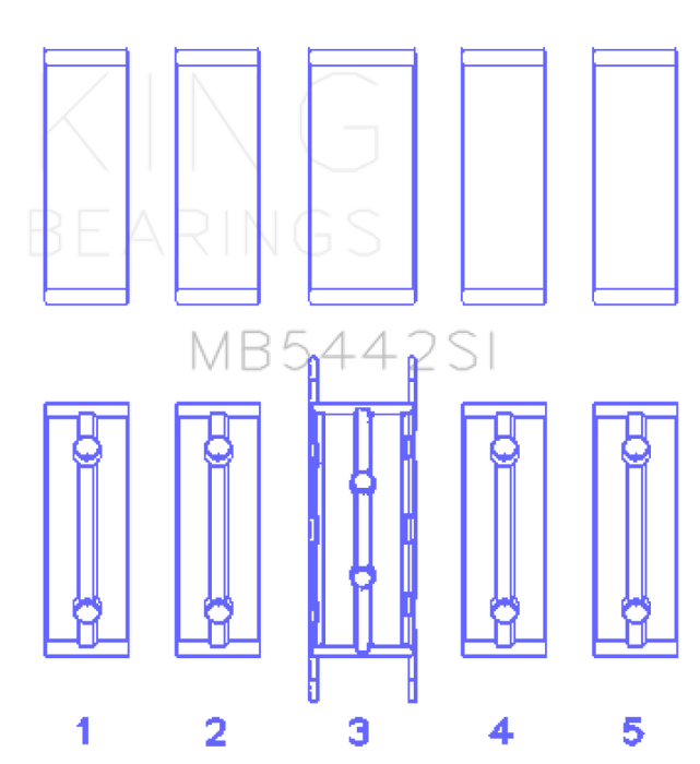 King Ford/Mazda Duratec 2.0/2.3 DOHC Silicon Bi-Metal Aluminum Main Bearing Set - Size STD