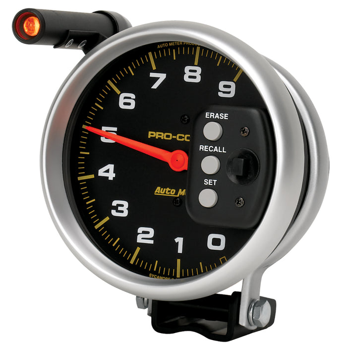 AutoMeter Gauge Tach 5in. 9K RPM Pedestal W/ Quick Lite & Peak Memory Pro-Comp