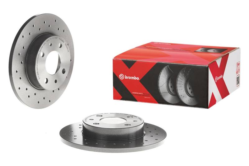 Brembo 08-14 Subaru Impreza/2016 WRX/15-17 WRX STI Rear Premium Xtra Cross Drilled UV Coated Rotor