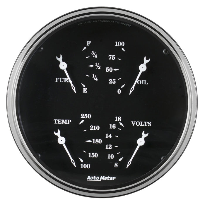 Auto Meter Gauge Quad 5in 240E-33F Elec Old Tyme Black