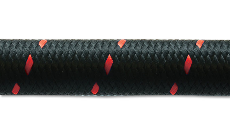 Vibrant -8 AN Two-Tone Black/Red Nylon Braided Flex Hose (10 foot roll)