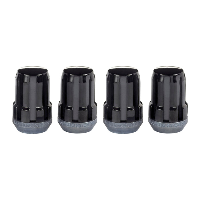 McGard SplineDrive Lug Nut (Cone Seat) M12X1.5 / 1.24in. Length (4-Pack) - Black (Req. Tool)