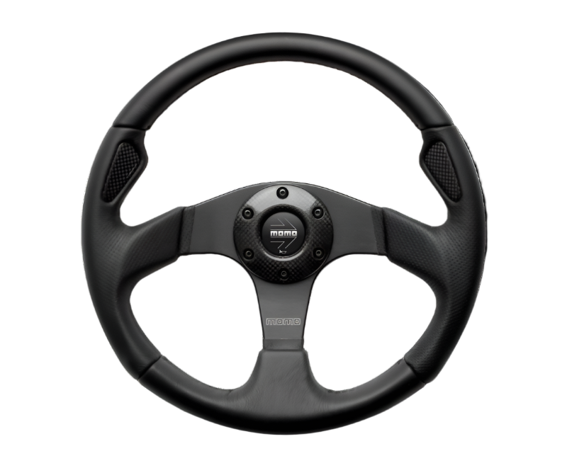 Momo Jet Steering Wheel 350 mm -  Black AirLeather/Black Spokes