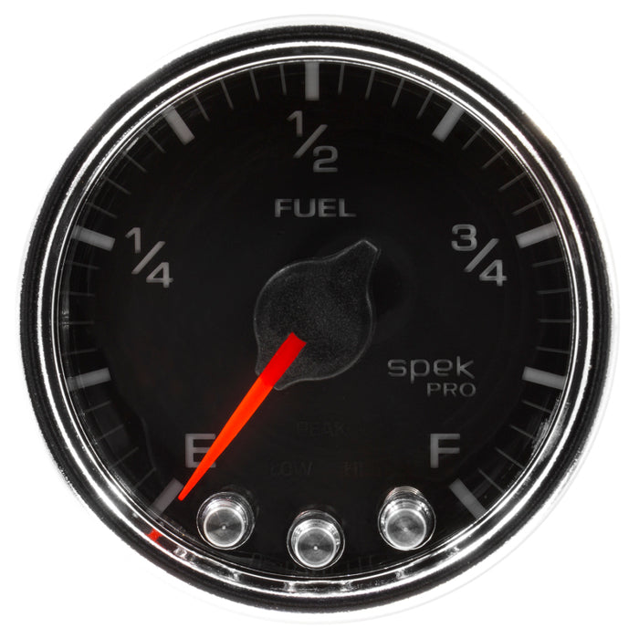 Autometer Spek-Pro Gauge Fuel Level 2 1/16in 0-270 Programmable Blk/Chrm