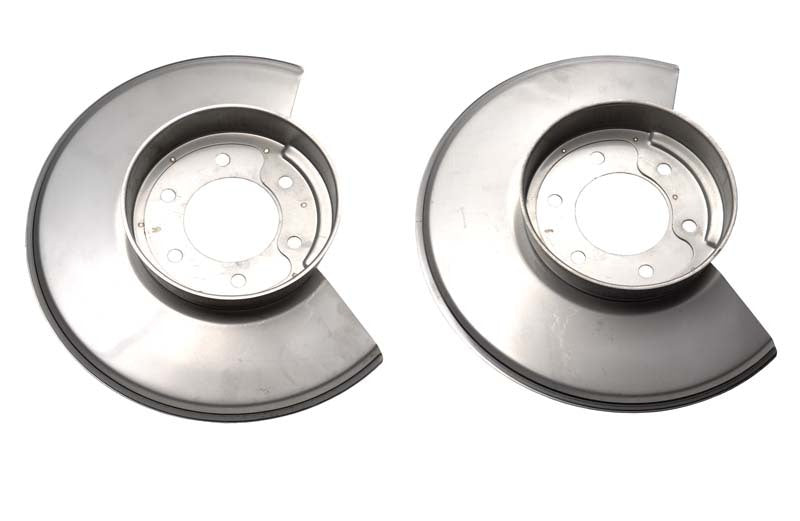 Kentrol 78-86 Jeep CJ Disc Brake Dust Cover Pair - Polished Silver