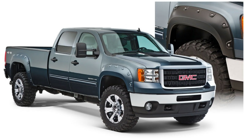 Bushwacker 11-14 GMC Sierra 3500 Fleetside Boss Pocket Style Flares 4pc Excludes Dually - Black