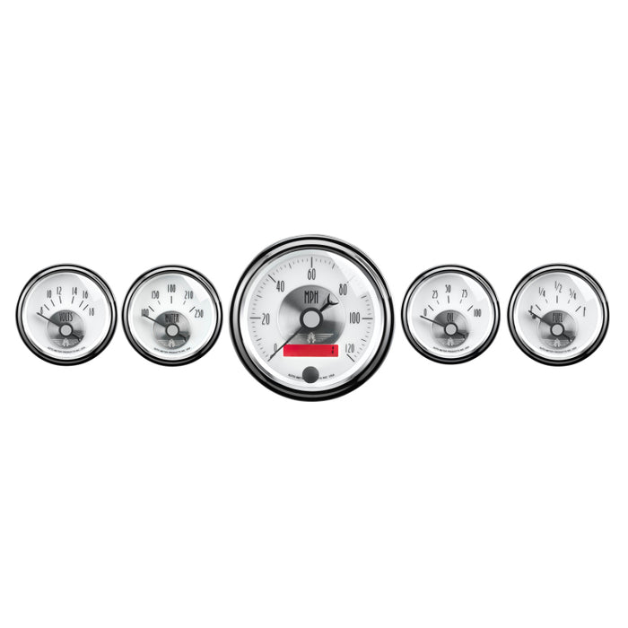 Autometer Prestige Series Pearl 5 Piece Gauge Kit