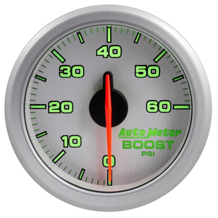 Autometer Airdrive 2-1/6in Boost Gauge 0-60 PSI - Silver