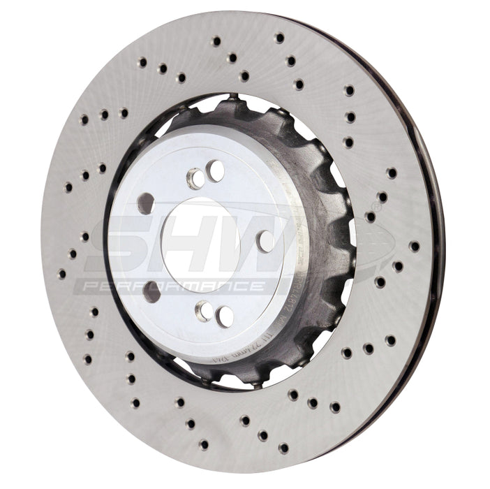 SHW 15-18 BMW M3 3.0L Right Rear Cross-Drilled Lightweight Brake Rotor (34212284812)