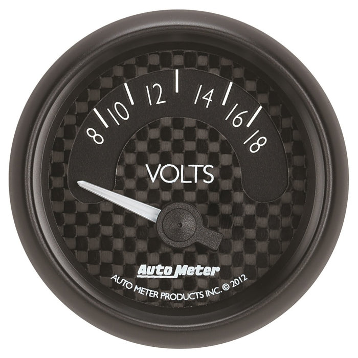 Autometer GT Series 52mm Short Sweep Electronic 8-18 Volts Voltmeter