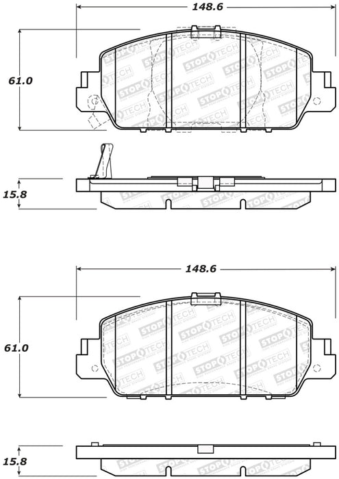 StopTech Sport Performance 13-17 Honda Accord Front Brake Pads