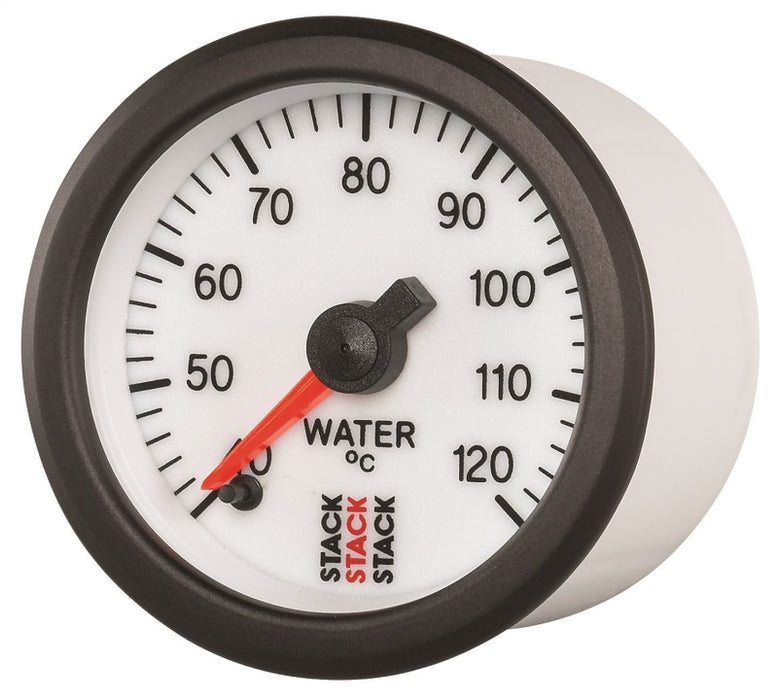 Autometer Stack 52mm 40-120 Deg C 1/8in NPTF Male Pro Stepper Motor Water Temp Gauge - White