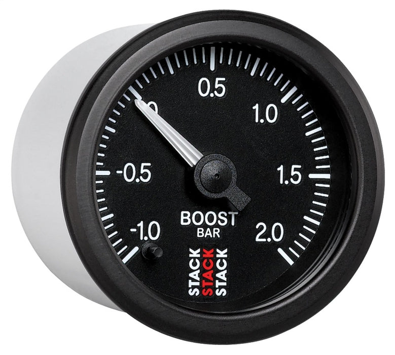 Autometer Stack 52mm -1 to +2 Bar (Incl T-Fitting) Pro Stepper Motor Boost Pressure Gauge - Black