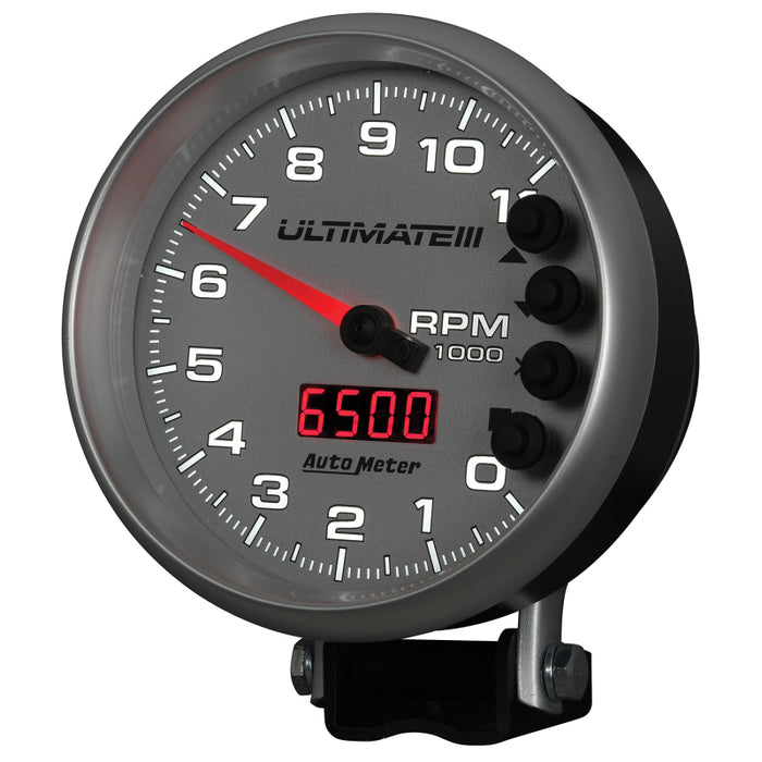 Autometer 5 inch Ultimate III Playback Tachometer 11000 RPM - Silver