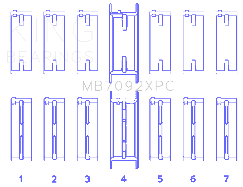 King Nissan RB26DETT 24V Coated Performance Main Bearing Set - Size STDX