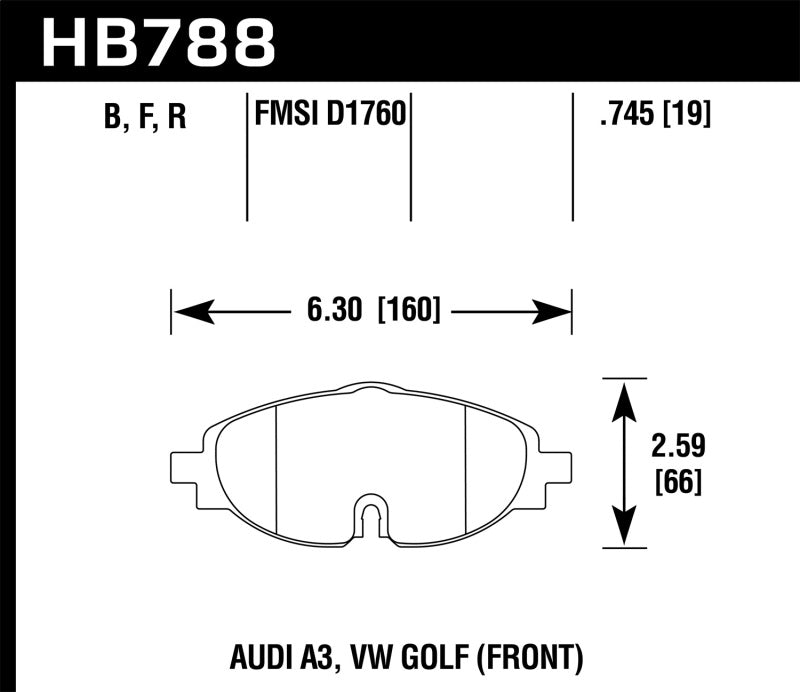 Hawk 15-17 VW Golf / Audi A3/A3 Quattro HPS Street Front Brake Pads