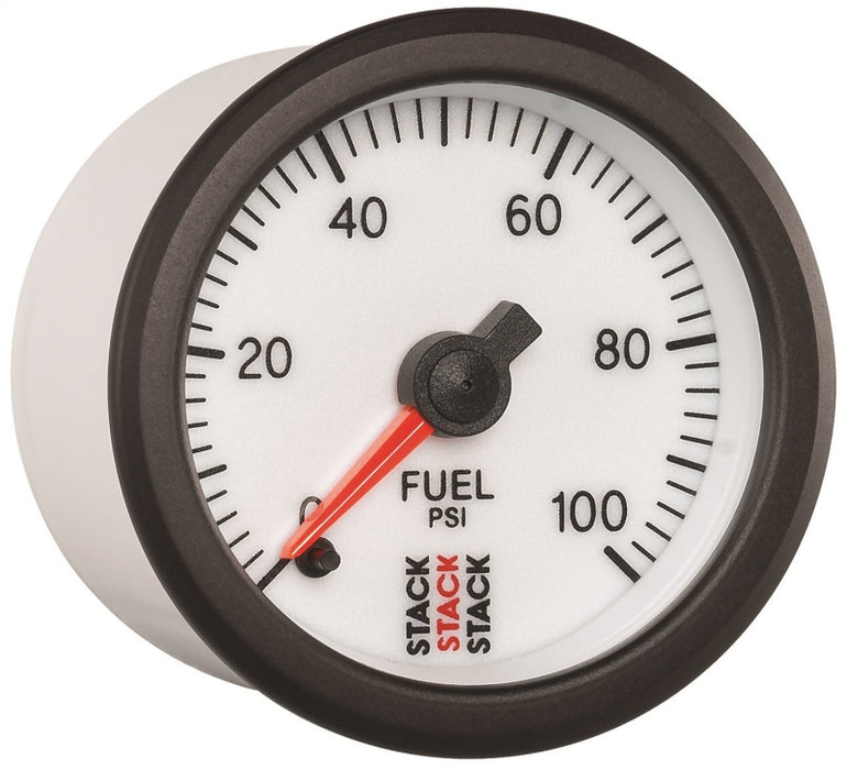 Autometer Stack 52mm 0-100 PSI 1/8in NPTF Male Pro Stepper Motor Fuel Pressure Gauge - White