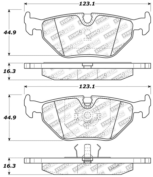 StopTech Performance 87-99 BMW M3 / 89-93 M5 / 98-02 Z3 Rear Street Performance Brake Pads