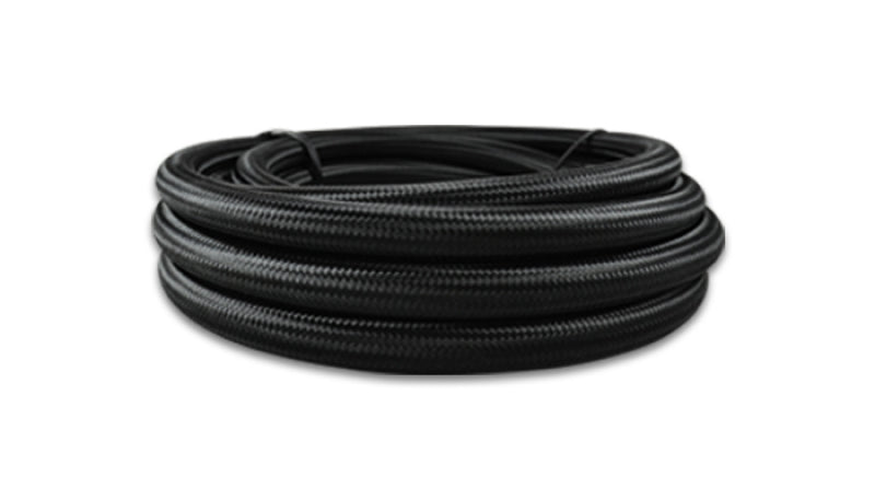 Vibrant -12 AN Black Nylon Braided Flex Hose w/ PTFE Liner (5 Foot Roll)