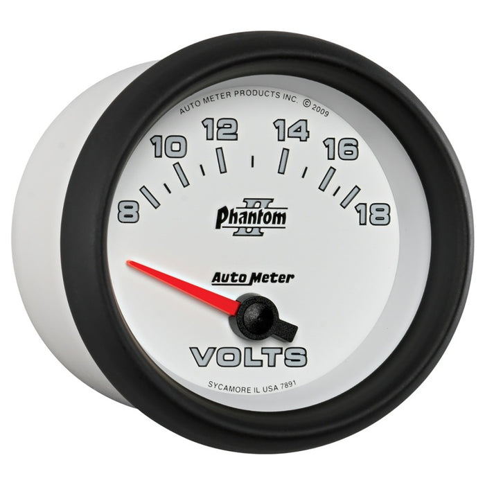 Autometer Phantom II 2-5/8in 18V Electric Voltmeter Gauge