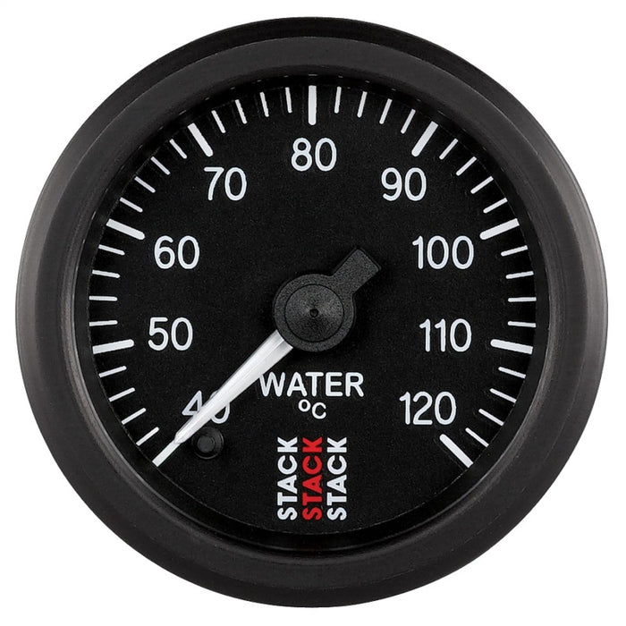 Autometer Stack 52mm 40-120 Deg C 1/8in NPTF Male Pro Stepper Motor Water Temp Gauge - Black