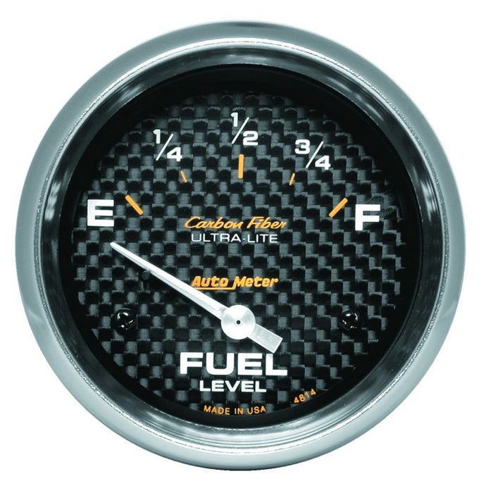 AP 65+ GM 2-5/8in Fuel Level Carbon Fiber Electric Gauge Pod