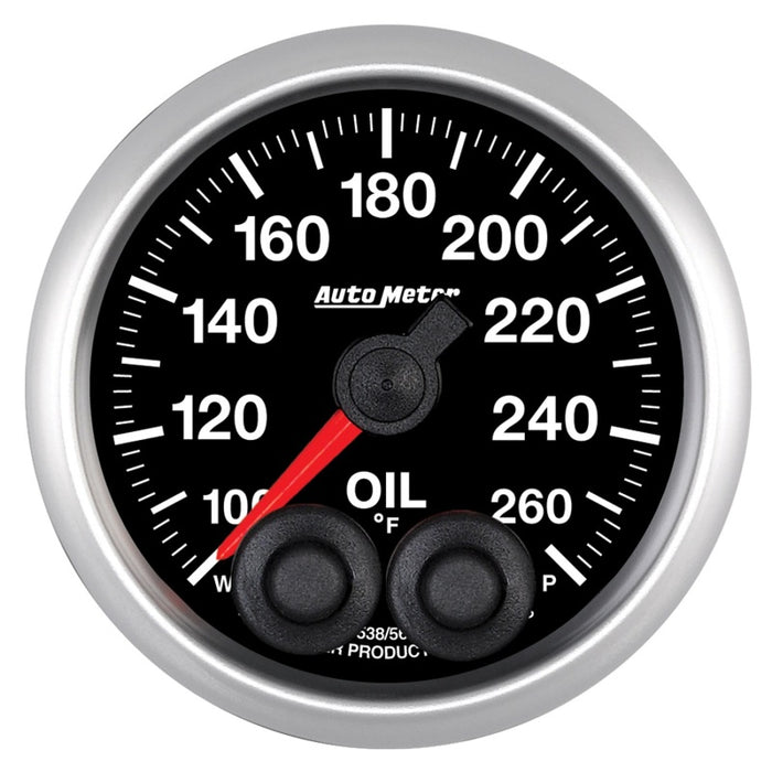 Autometer Elite 52mm 100-260 Deg F Oil Temp Peak & Warn w/ Electronic Control Gauge