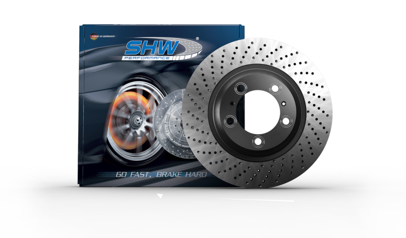 SHW 96-98 Porsche 911 Carrera 3.6LLeft Rear Cross-Drilled Monobloc Brake Rotor (99335204500)