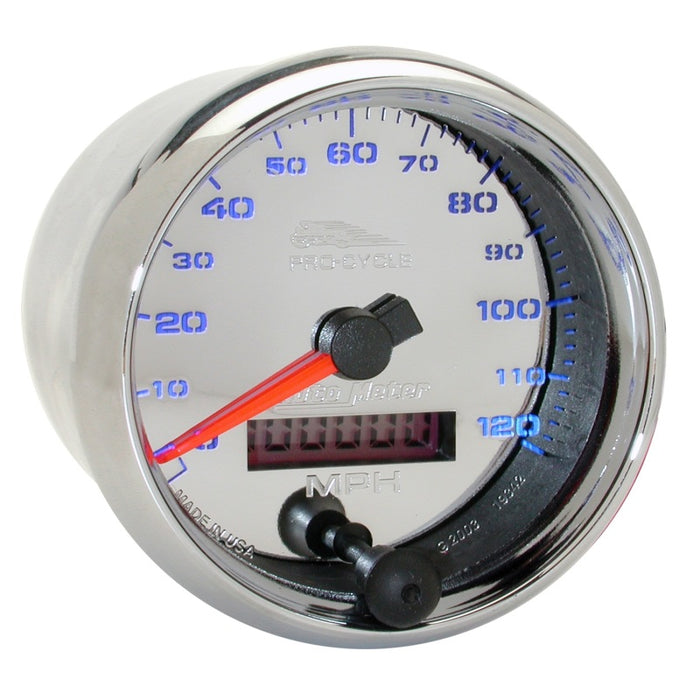 Autometer Pro-Cycle Gauge Speedo 2 5/8in 120 Mph Elec Chrome